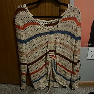 A lightweight top, size large, Maurice’s brand,  Multi colored, mainly tan